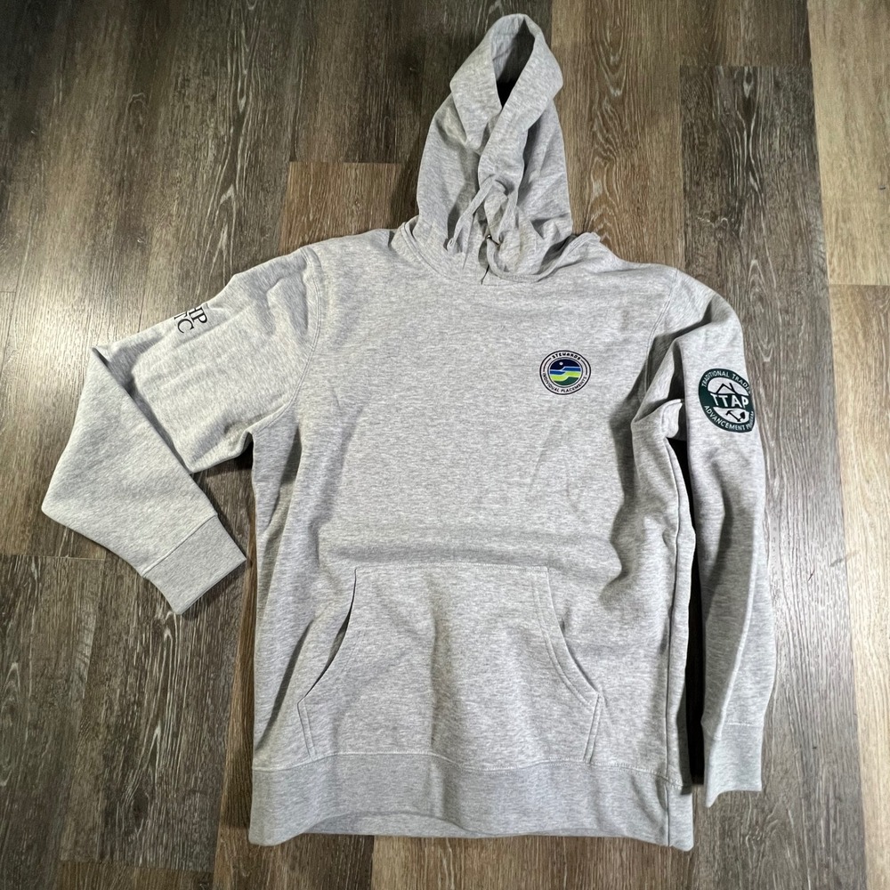 District Hoodie Mens Large Gray TTAP Stewards Fleece Pullover Sweatshirt